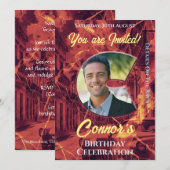 Invitation d'anniversaire pour lui avec la photo C (Devant / Derrière)