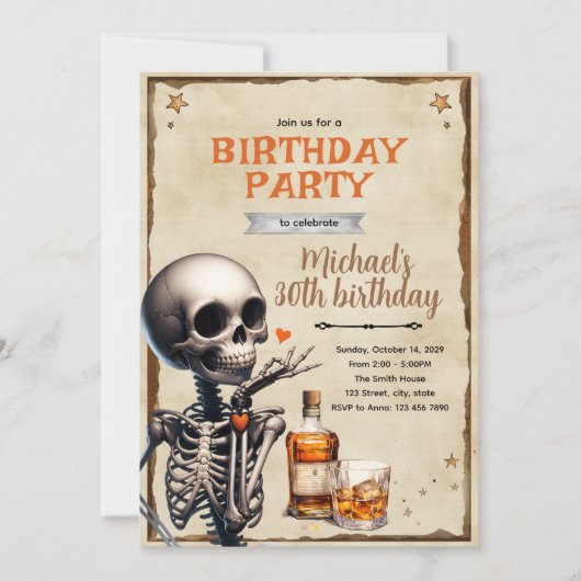 Invitation d'anniversaire pour mes vingt ans c'est (Devant)
