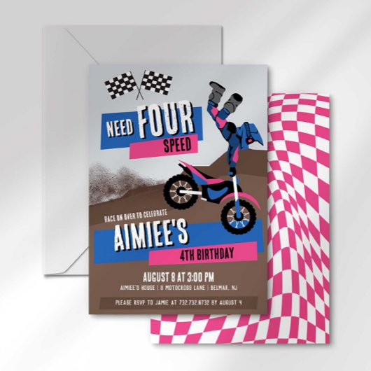 Invitation d'anniversaire pour moto de dirt Need F