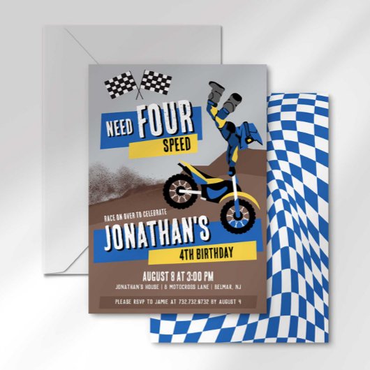 Invitation d'anniversaire pour moto de terre Need 