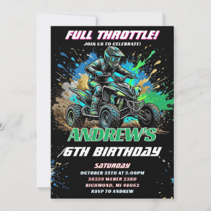 Invitation d'anniversaire pour moto tout-terrain p