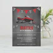 Invitation d'anniversaire pour motoneige sur table (Debout devant)