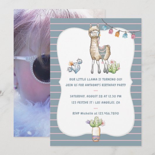Invitation d'anniversaire pour nos petits enfants (Devant / Derrière)