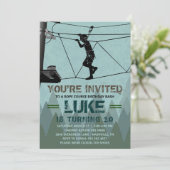 Invitation d'anniversaire pour parcours de corde (Debout devant)