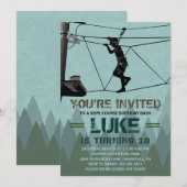 Invitation d'anniversaire pour parcours de corde (Devant / Derrière)