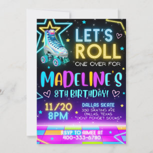 Invitation d'anniversaire pour patin à roulettes
