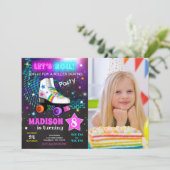 Invitation d'anniversaire pour patin à roulettes / (Debout devant)