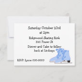 Invitation d'anniversaire pour patinage sur glace (Dos)