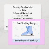 Invitation d'anniversaire pour patinage sur glace (Devant / Derrière)