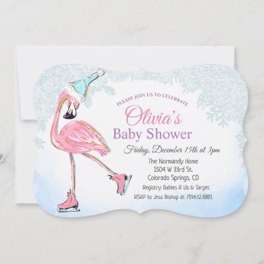 Invitation d'anniversaire pour patinage sur glace (Devant)