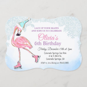 Invitation d'anniversaire pour patinage sur glace