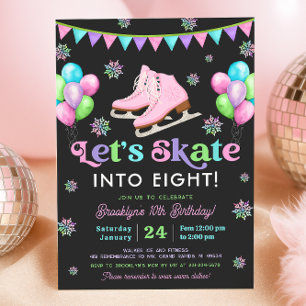 Invitation d'anniversaire pour patinage sur glace