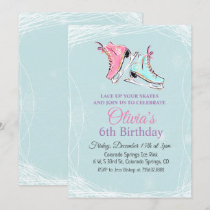Invitation d'anniversaire pour patinage sur glace