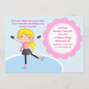 Invitation d'anniversaire pour patineurs de glace 