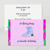 Invitation d'anniversaire pour patins à glace (Devant / Derrière)