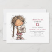 Invitation d'anniversaire pour petite fille capric (Devant)