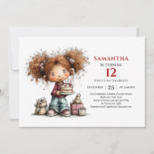 Invitation d'anniversaire pour petite fille Thème (Devant)