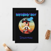 Invitation d'anniversaire pour Pirate Boy (Devant/Arrière en situation)