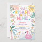 Invitation d'anniversaire pour piscine tropicale (Devant)
