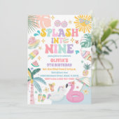 Invitation d'anniversaire pour piscine tropicale (Debout devant)