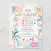 Invitation d'anniversaire pour piscine tropicale (Devant)
