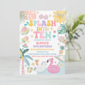 Invitation d'anniversaire pour piscine tropicale (Debout devant)
