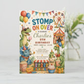 Invitation d'anniversaire pour popcorn Carnaval de (Debout devant)