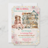 Invitation d'anniversaire pour poupée bébé vintage (Devant)