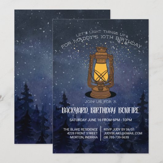 Invitation d'anniversaire pour préadolescent autou (Devant / Derrière)