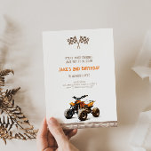 Invitation d'anniversaire pour quad orange