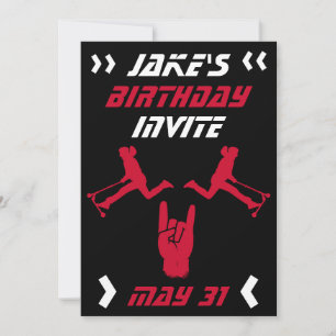 Invitation d'anniversaire pour scooter de trick po