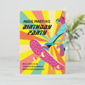 Invitation d'anniversaire pour skateboard rétro (Debout devant)