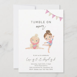 Invitation d'anniversaire pour sœurs de gymnastiqu