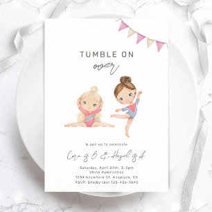Invitation d'anniversaire pour sœurs de gymnastiqu