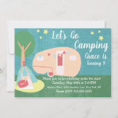 Invitation d'anniversaire pour soirée camping rétr (Devant)