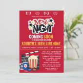Invitation d'anniversaire pour soirée cinéma pour (Debout devant)
