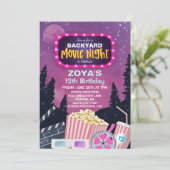 Invitation d'anniversaire pour soirée cinéma pour  (Debout devant)