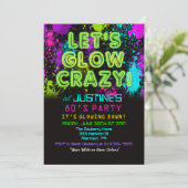 Invitation d'anniversaire pour soirée Glow Party E (Debout devant)
