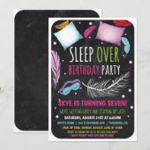 Invitation d'anniversaire pour soirée pyjama (Devant / Derrière)