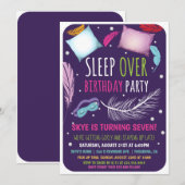 Invitation d'anniversaire pour soirée pyjama (Devant / Derrière)