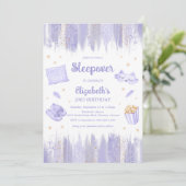 Invitation d'anniversaire pour soirée pyjama (Debout devant)
