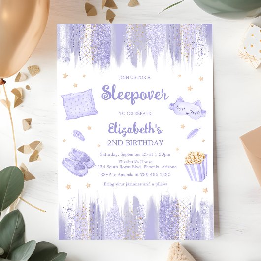 Invitation d'anniversaire pour soirée pyjama