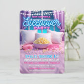 Invitation d'anniversaire pour soirée pyjama (Debout devant)