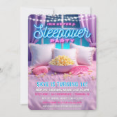Invitation d'anniversaire pour soirée pyjama (Devant)