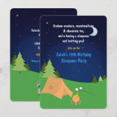 Invitation d'anniversaire pour soirée pyjama de ca (Devant / Derrière)