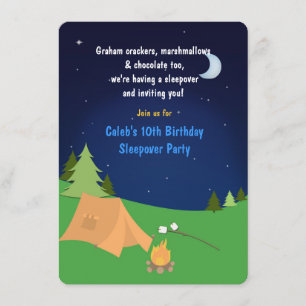 Invitation d'anniversaire pour soirée pyjama de ca
