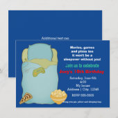 Invitation d'anniversaire pour soirée pyjama entre (Devant / Derrière)