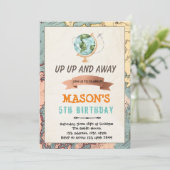 Invitation d'anniversaire pour thème de voyage (Debout devant)