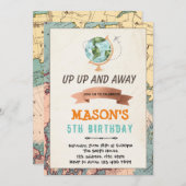 Invitation d'anniversaire pour thème de voyage (Devant / Derrière)