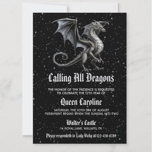 Invitation d'anniversaire pour tous les dragons